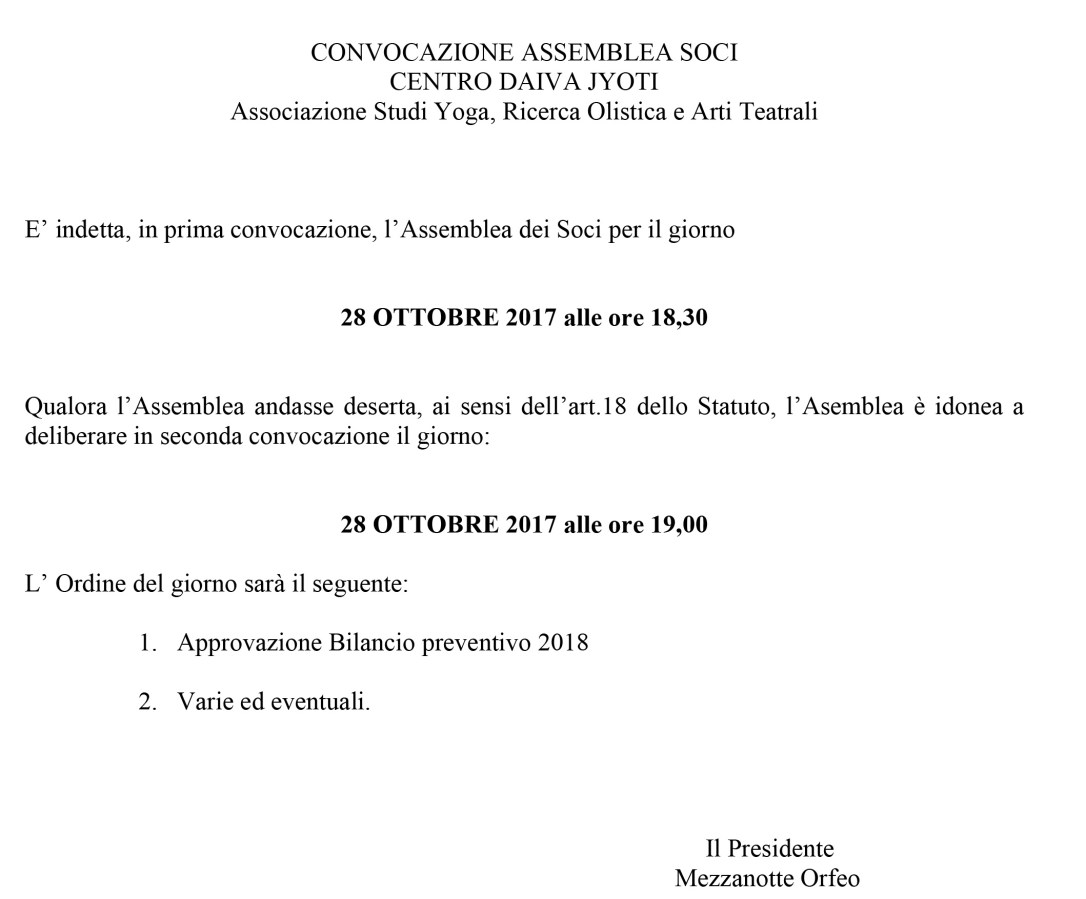 Microsoft Word - CONVOCAZIONE ASSEMBLEA SOCI  28 OTTOBRE 2017.do